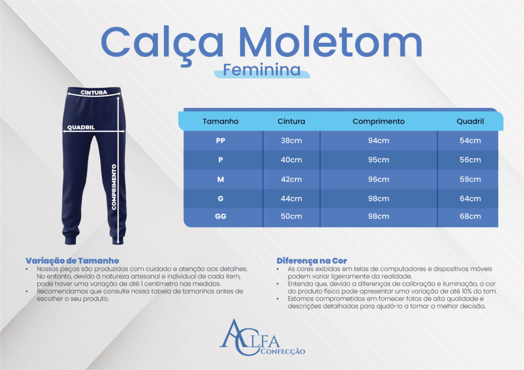 Calça Moletom - Alfa Confecção