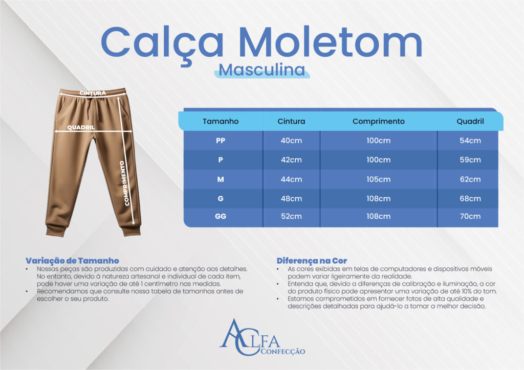 Calça Moletom - Alfa Confecção