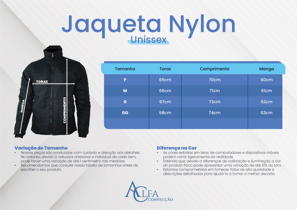 Jaqueta Nylon - Alfa Confecção