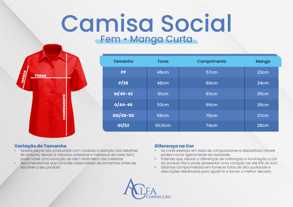 Camisa Social - Alfa Confecção