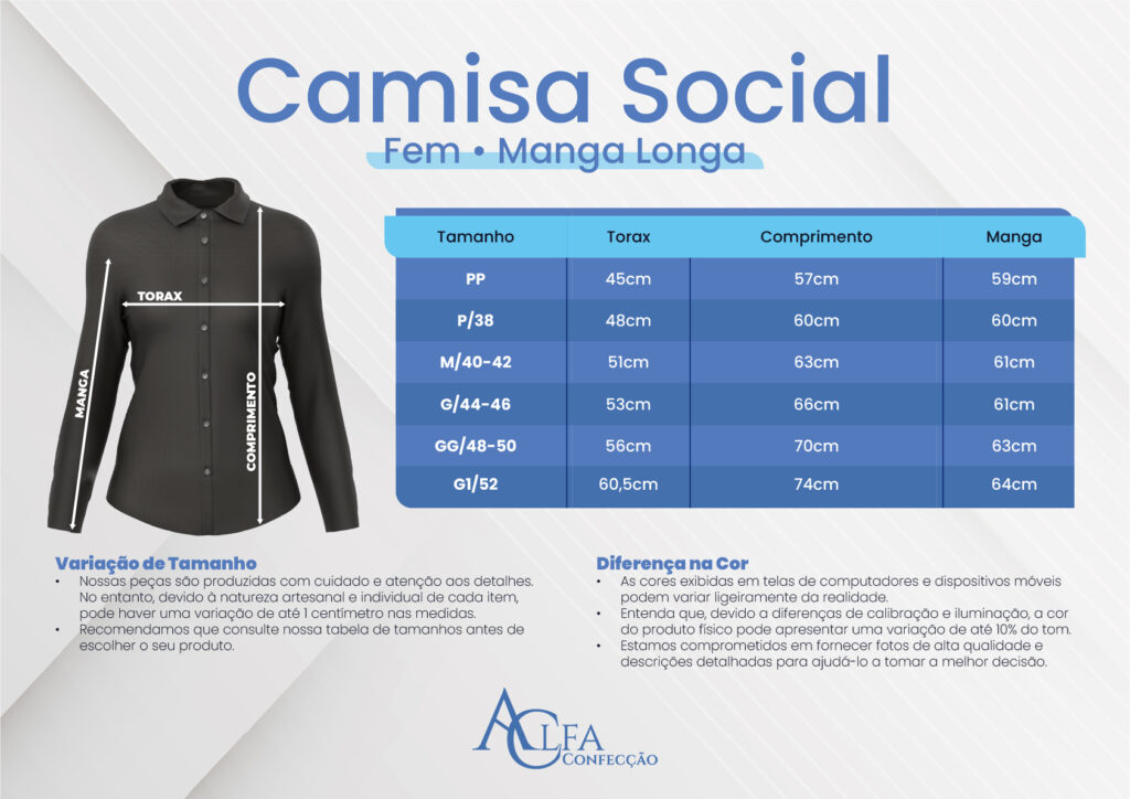 Camisa Social - Alfa Confecção