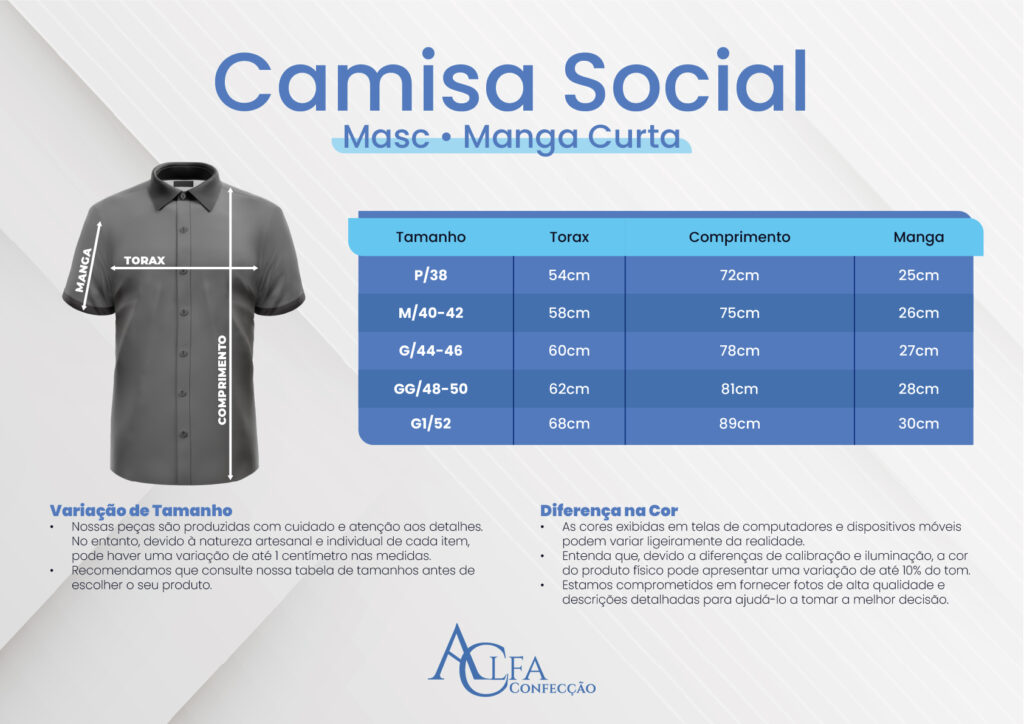 Camisa Social - Alfa Confecção